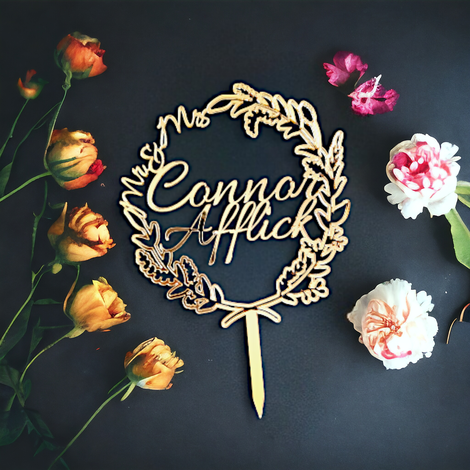 Acrylic Gold Wreath