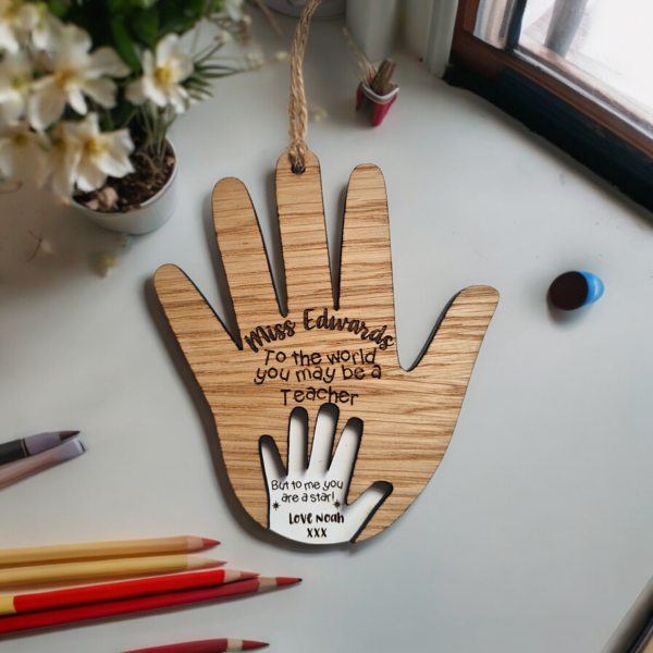 Hand Print Teacher Sign - Image 2