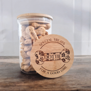 Dog Treat Jar - Flower Bone