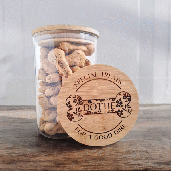 Dog Treat Jar - Flower Bone