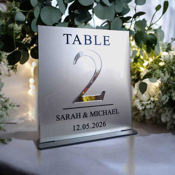 Luxe Mirror Table Number