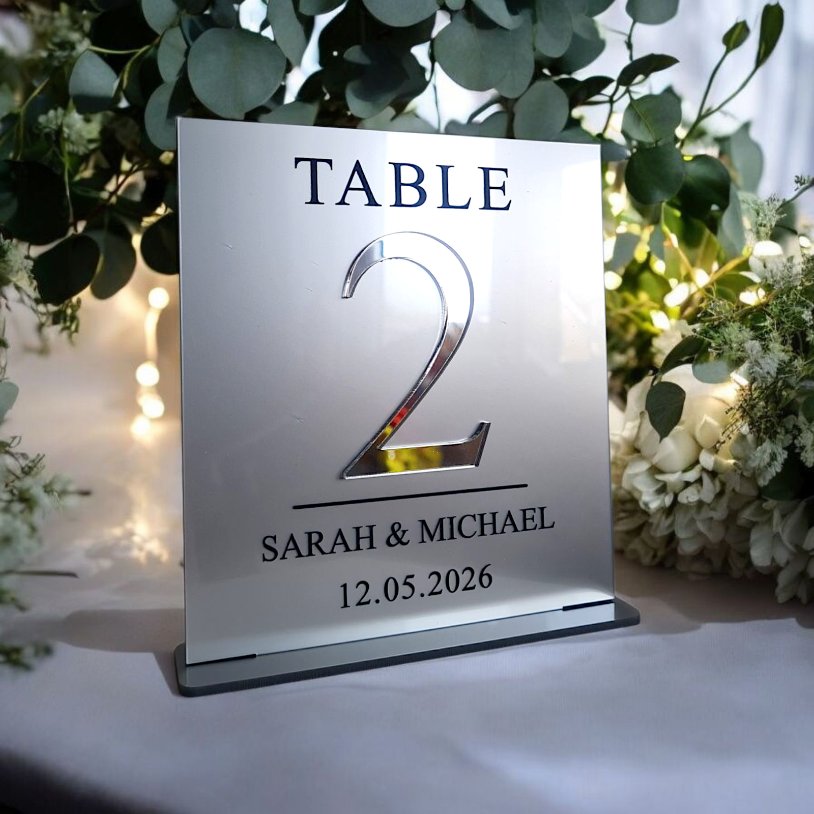Luxe Mirror Table Number
