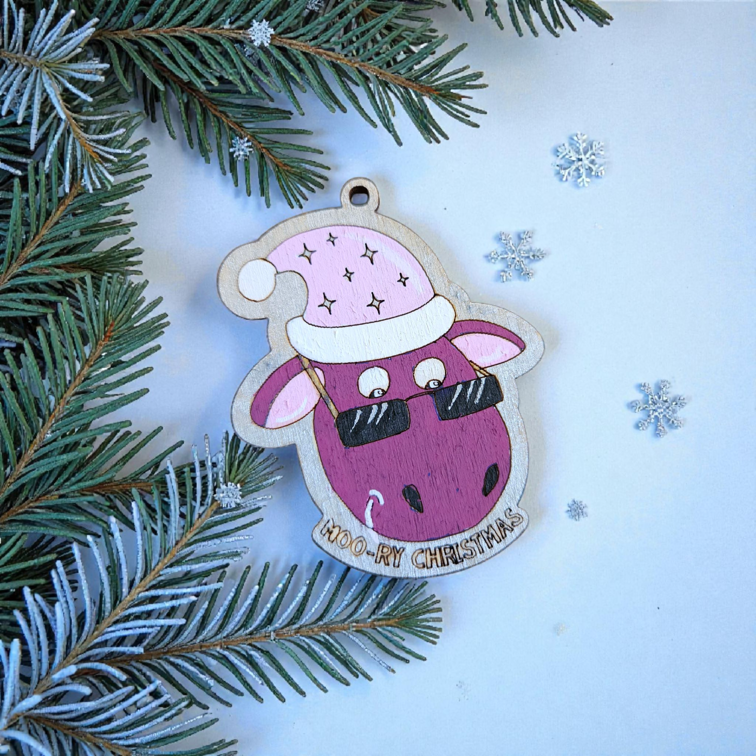 Mini Moo-Ry Christmas Decorations - Colour Your Own - Image 14