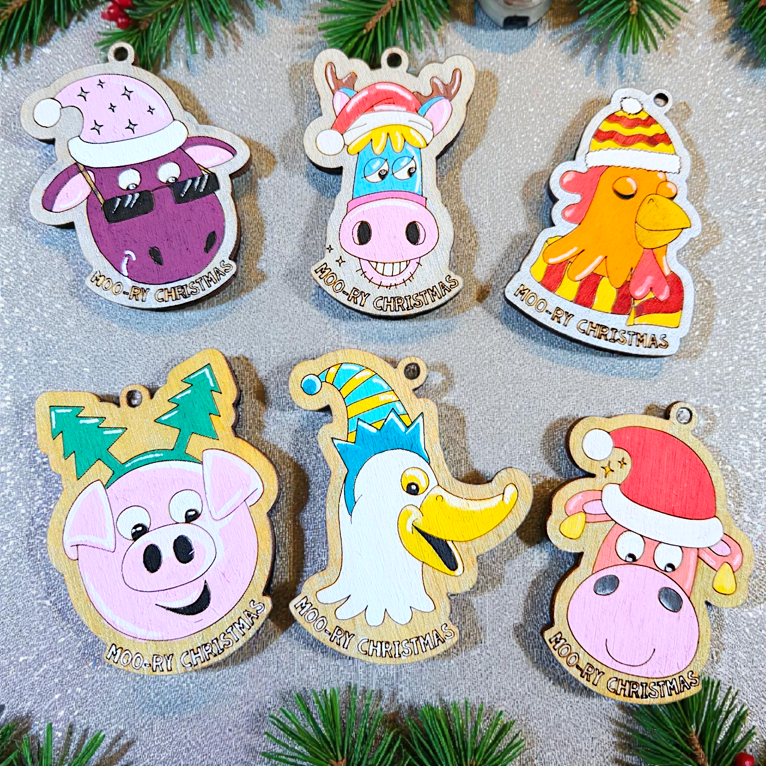 Mini Moo-Ry Christmas Decorations - Colour Your Own