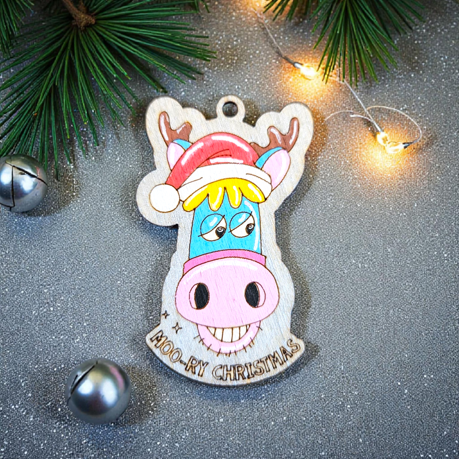 Mini Moo-Ry Christmas Decorations - Colour Your Own - Image 10