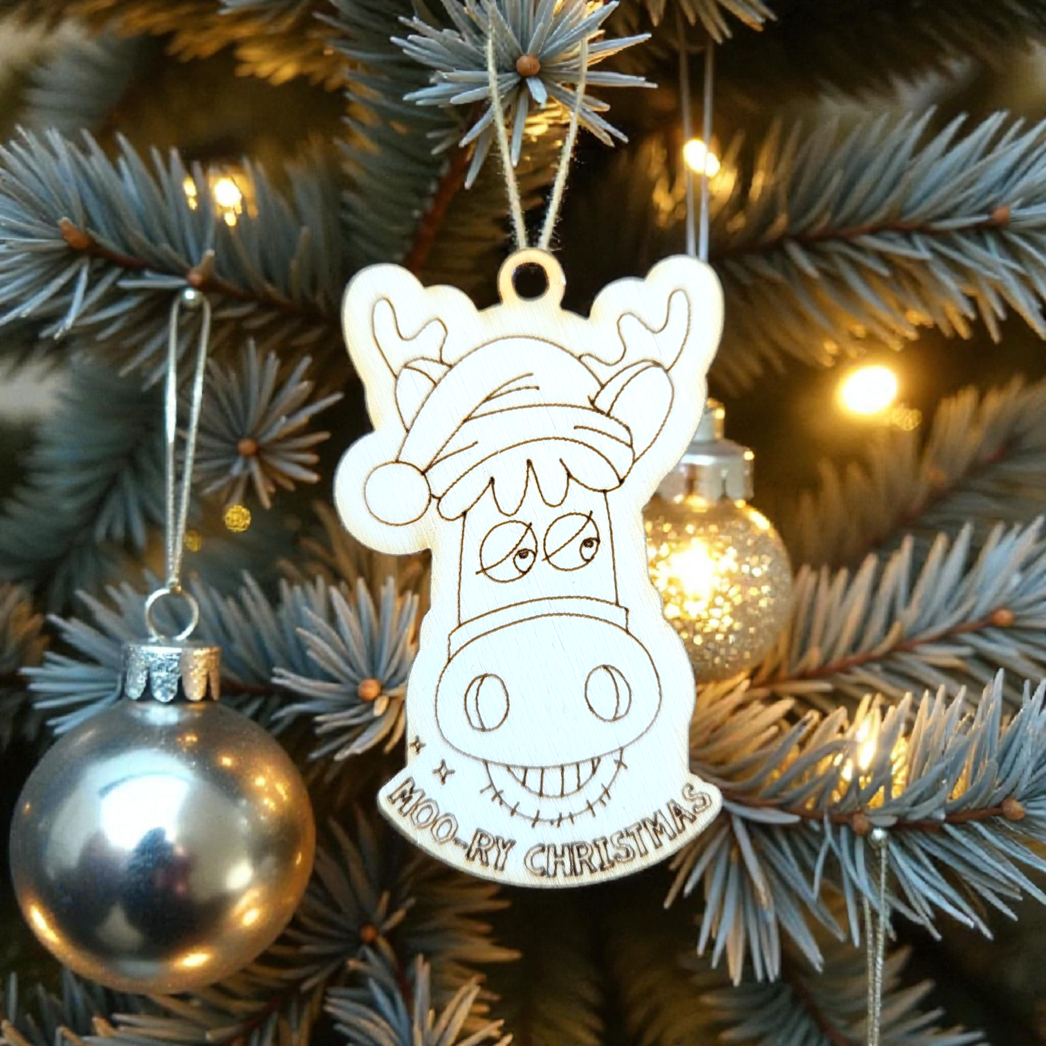 Mini Moo-Ry Christmas Decorations - Colour Your Own - Image 9