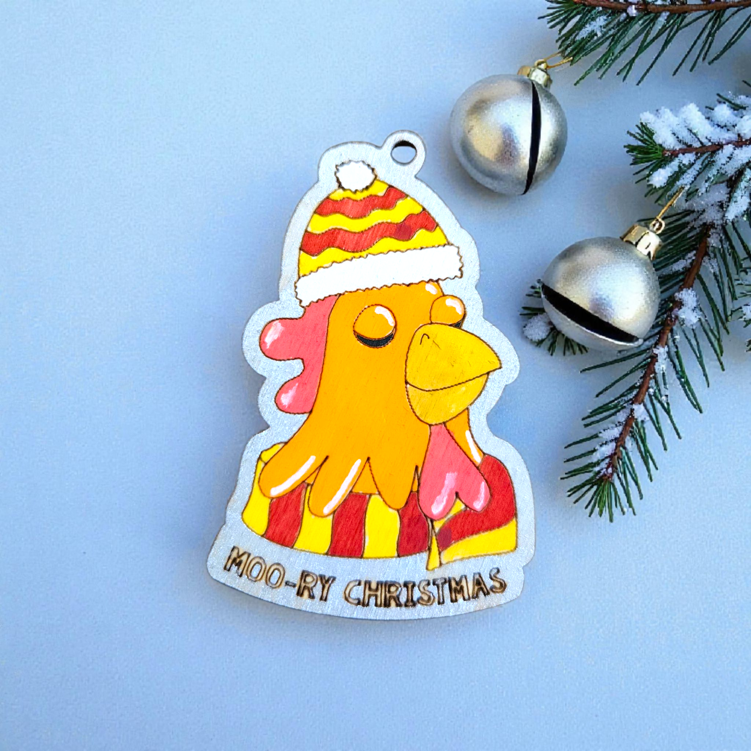 Mini Moo-Ry Christmas Decorations - Colour Your Own - Image 8