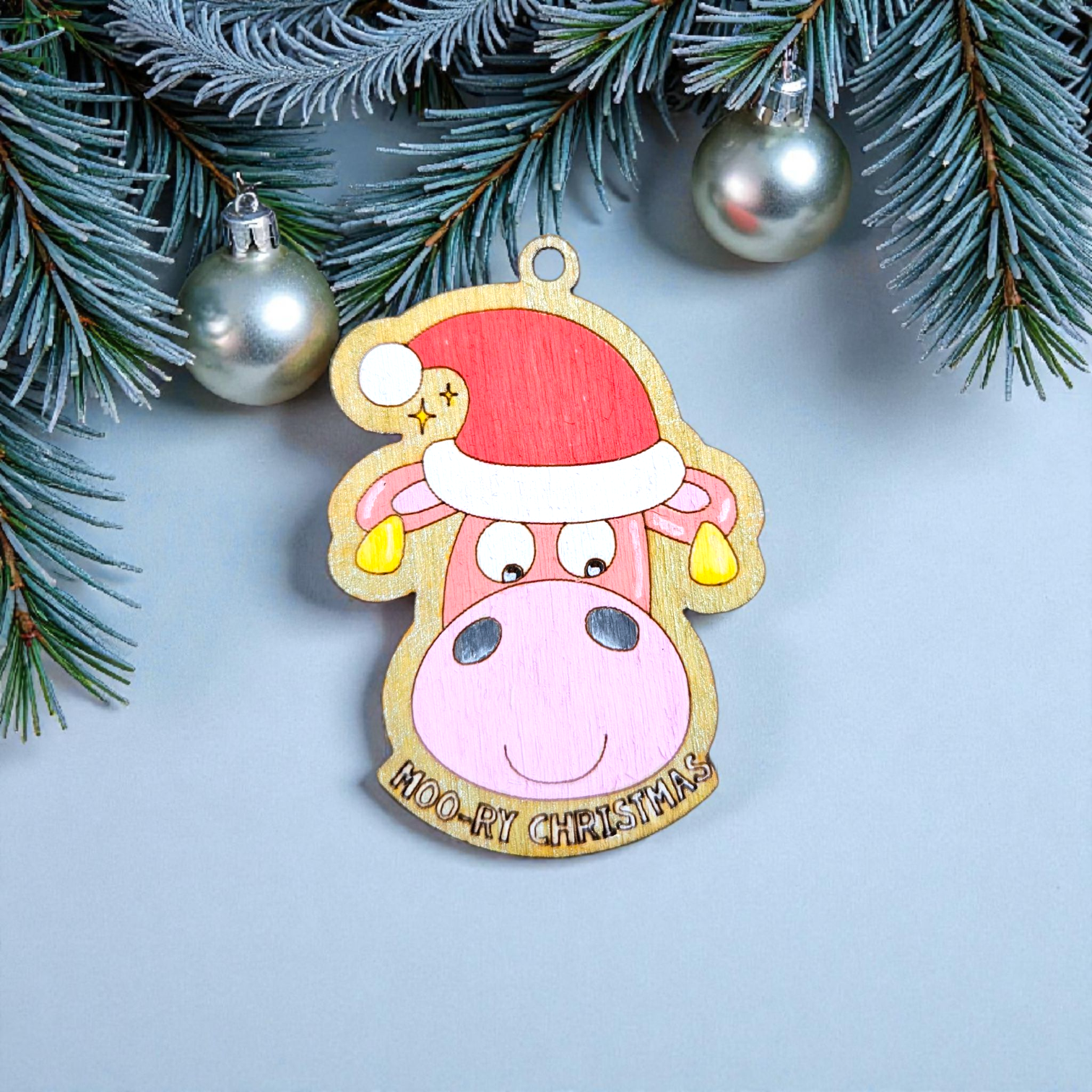Mini Moo-Ry Christmas Decorations - Colour Your Own - Image 6
